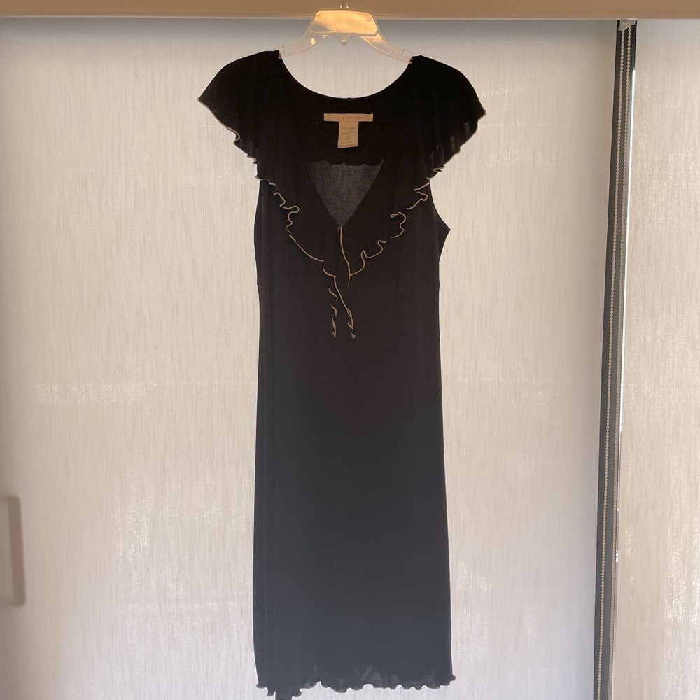 Max Studio Vintage 90’s Brown Dress w Cream Piping